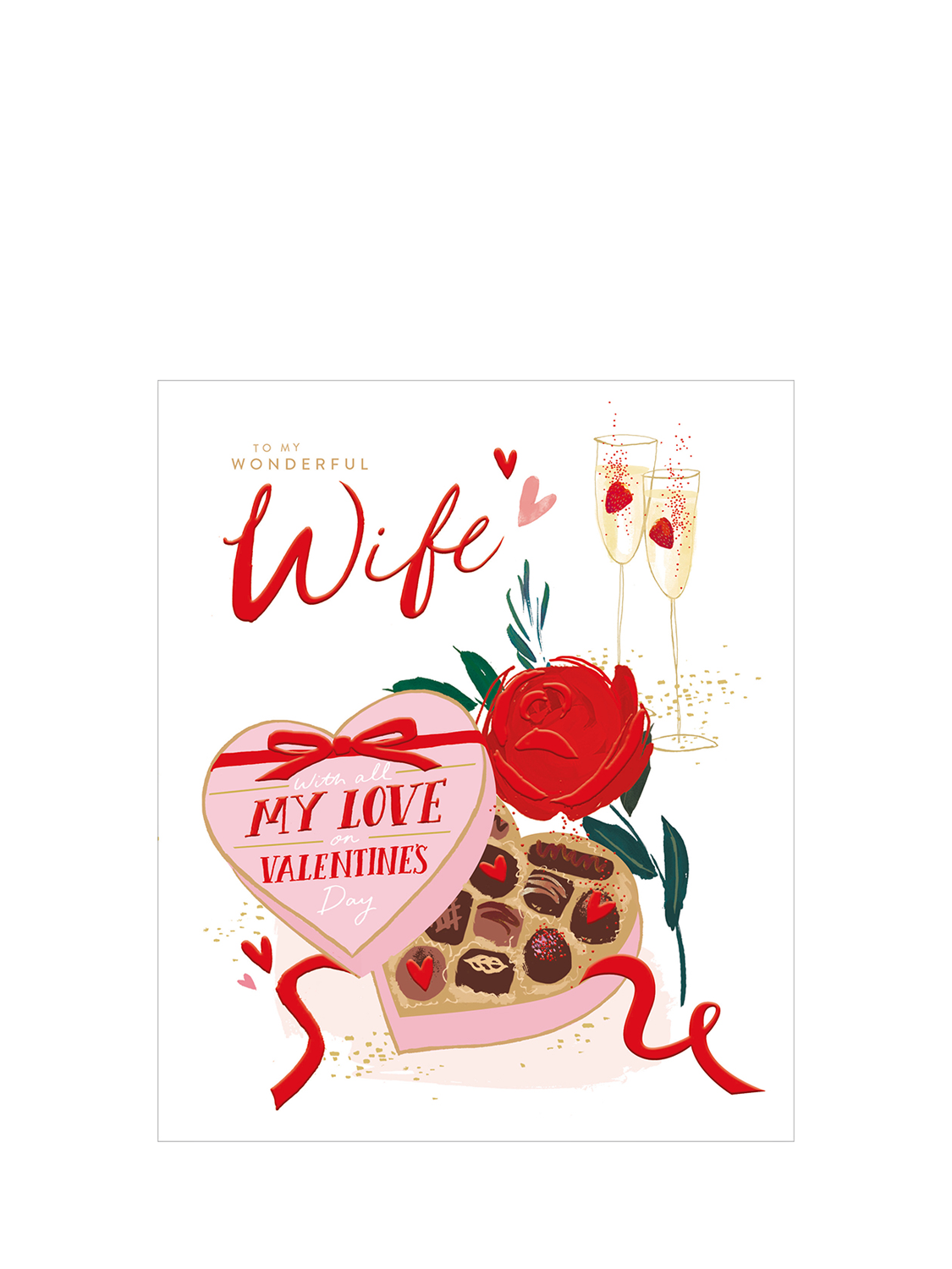 Woodmansterne Chocolates & Roses Wife Valentine's Day Card