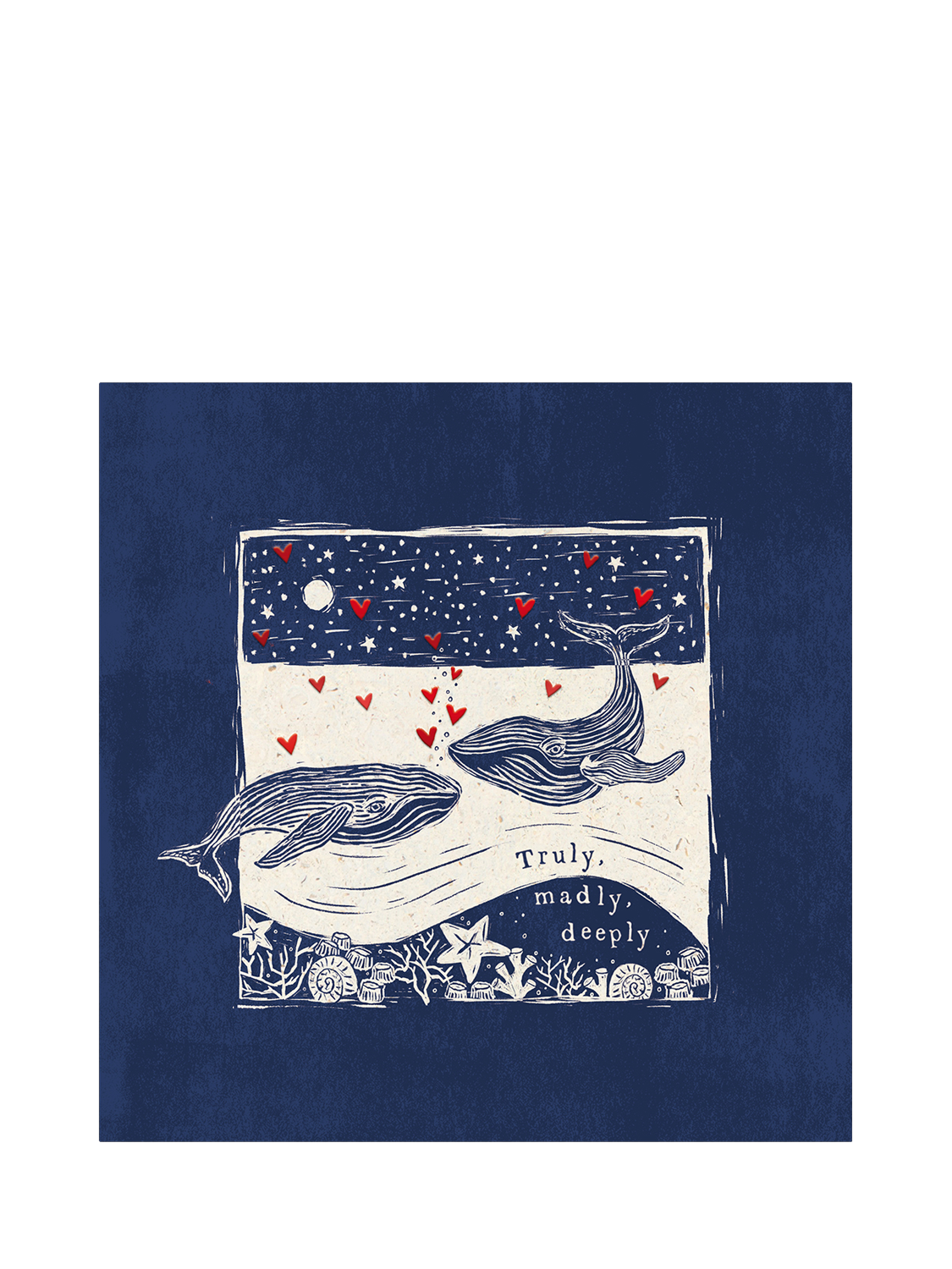 Woodmansterne Two Whales Under the Sea Valentine's Day Card