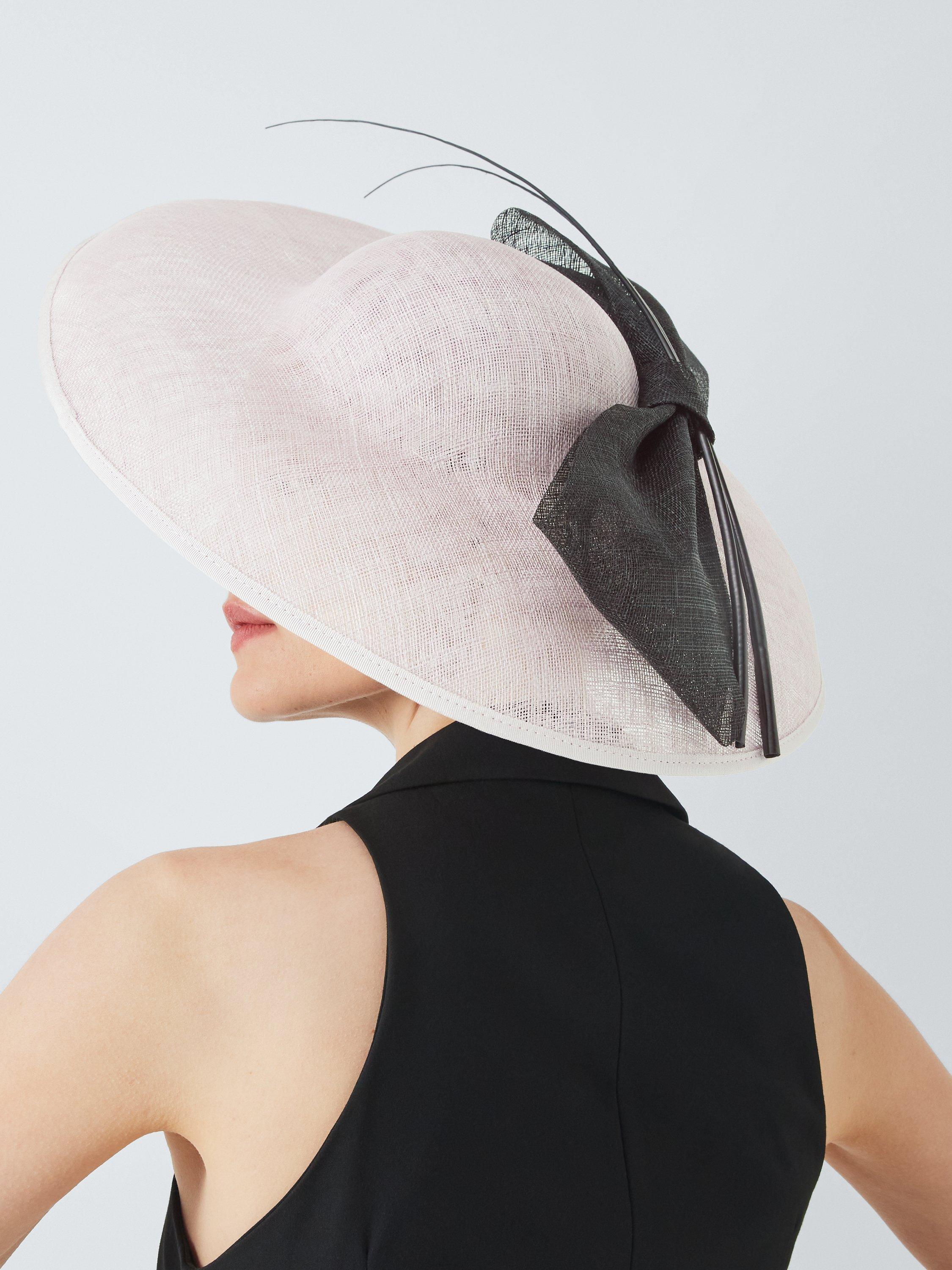 Product image 4 of 4, which shows John Lewis Davina Bow Woven Occasion Hat, Pink