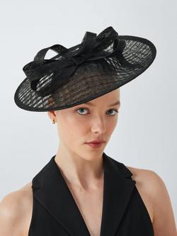 John Lewis Dee Woven Crosshatch Bow Hat, Black