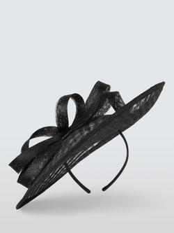 John Lewis Dee Woven Crosshatch Bow Hat - view 2, Black