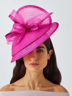 John Lewis Devon Woven Pleat Occasion Hat, Pink