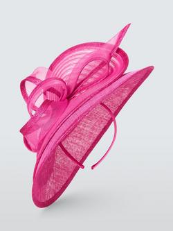 John Lewis Devon Woven Pleat Occasion Hat - view 2, Pink