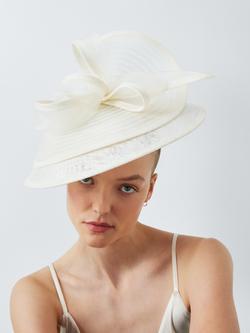 John Lewis Devon Woven Pleat Occasion Hat, White