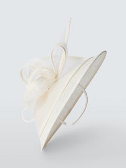 John Lewis Devon Woven Pleat Occasion Hat - view 2, White
