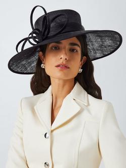 John Lewis Hope Ribbon Woven Occasion Hat, Black, Black