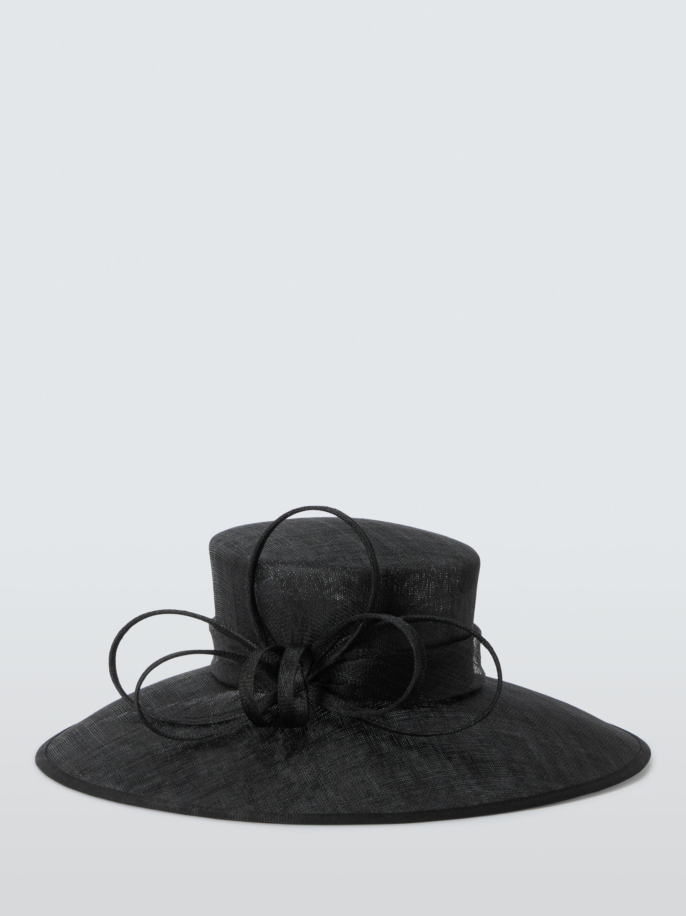 Product image 1 of 2, which shows John Lewis Hope Ribbon Woven Occasion Hat, Black