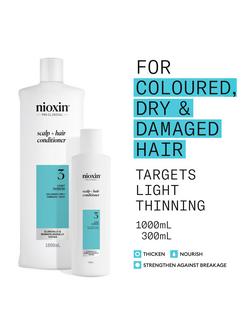 Nioxin Pro Clinical System 3 Scalp + Hair Thickening Conditioner for Coloured, Dry and Damaged Hair with Light Thinning - view 2, 