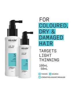 Nioxin Pro Clinical System 3 Scalp + Hair Thickening Treatment for Coloured Or Dry Damaged Hair with Light Thinning, 100ml - view 2, 