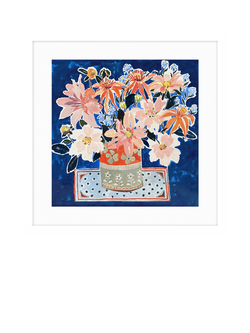 John Lewis Emma Burnett 'The Pottery Vase' Framed Print & Mount, 61.5 x 61.5cm, Blue/White, Blue/White