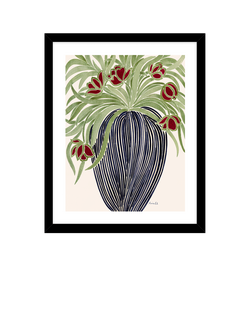 John Lewis La Poire 'May Tulips' Framed Print & Mount, Black/Green, Black/Green