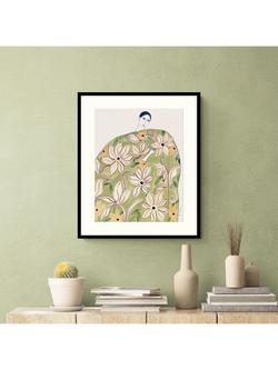 John Lewis La Poire 'Summer Coat' Framed Print & Mount, Green/Apricot - view 2, Black/Green/Apricot