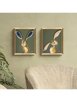 John Lewis Quinn Russell 'Marley & Maisie' Framed Prints, Set of 2, 32 x 26cm, Green/Gold - view 2, Green / Gold
