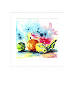 John Lewis Rachael Dalzell 'Fruit 1' Framed Print, 53.5 x 53.5cm, Multi/White, Multi / White