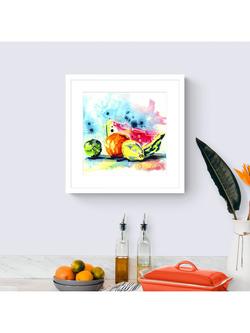 John Lewis Rachael Dalzell 'Fruit 1' Framed Print, 53.5 x 53.5cm, Multi/White - view 2, Multi / White