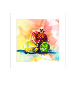 John Lewis Rachael Dalzell 'Fruit 2' Framed Print, 53.5 x 53.5cm, Multi/White, Multi / White