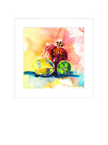John Lewis Rachael Dalzell 'Fruit 2' Framed Print, 53.5 x 53.5cm, Multi/White, Multi / White