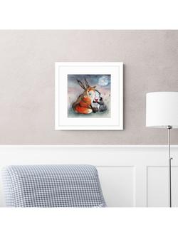 John Lewis Sarah Reilly 'Peace & Huggles' Framed Print & Mount, 43.5 x 43.5cm, White - view 2, White