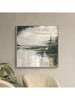 John Lewis Yharnna 'Emerald' Framed Canvas Print, 104 x 104cm, Green - view 2, Green