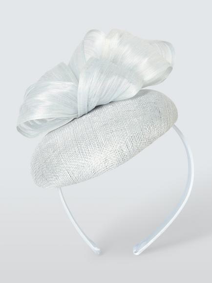 John Lewis Agatha Woven Fascinator - view 2, Light Blue