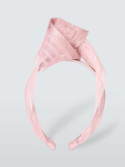 John Lewis Avery Knotted Headband Fascinator - view 2, Light Pink