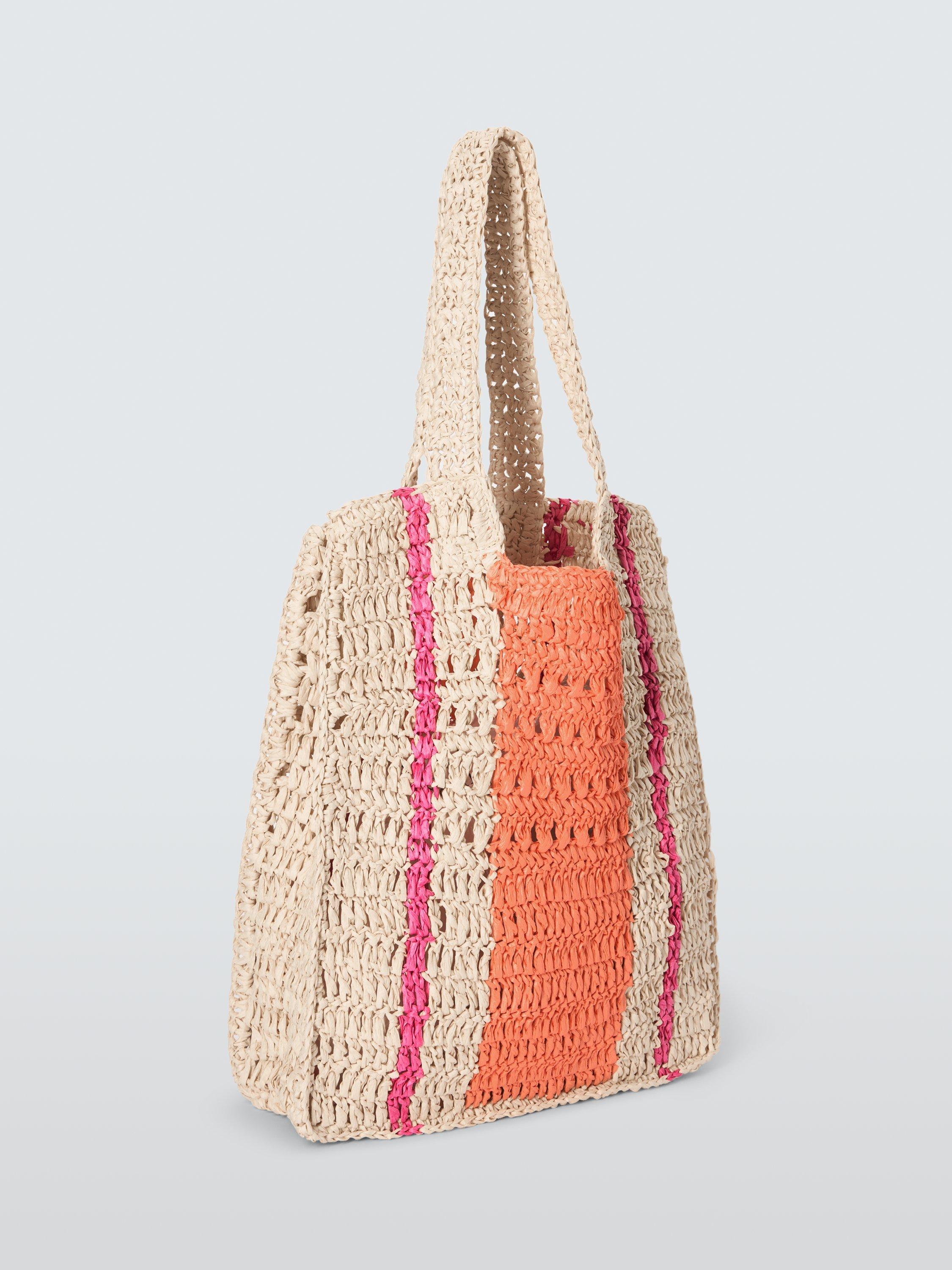 Product image 3 of 6, which shows John Lewis ANYDAY North/South Raffia Tote Bag, Beige/Multi