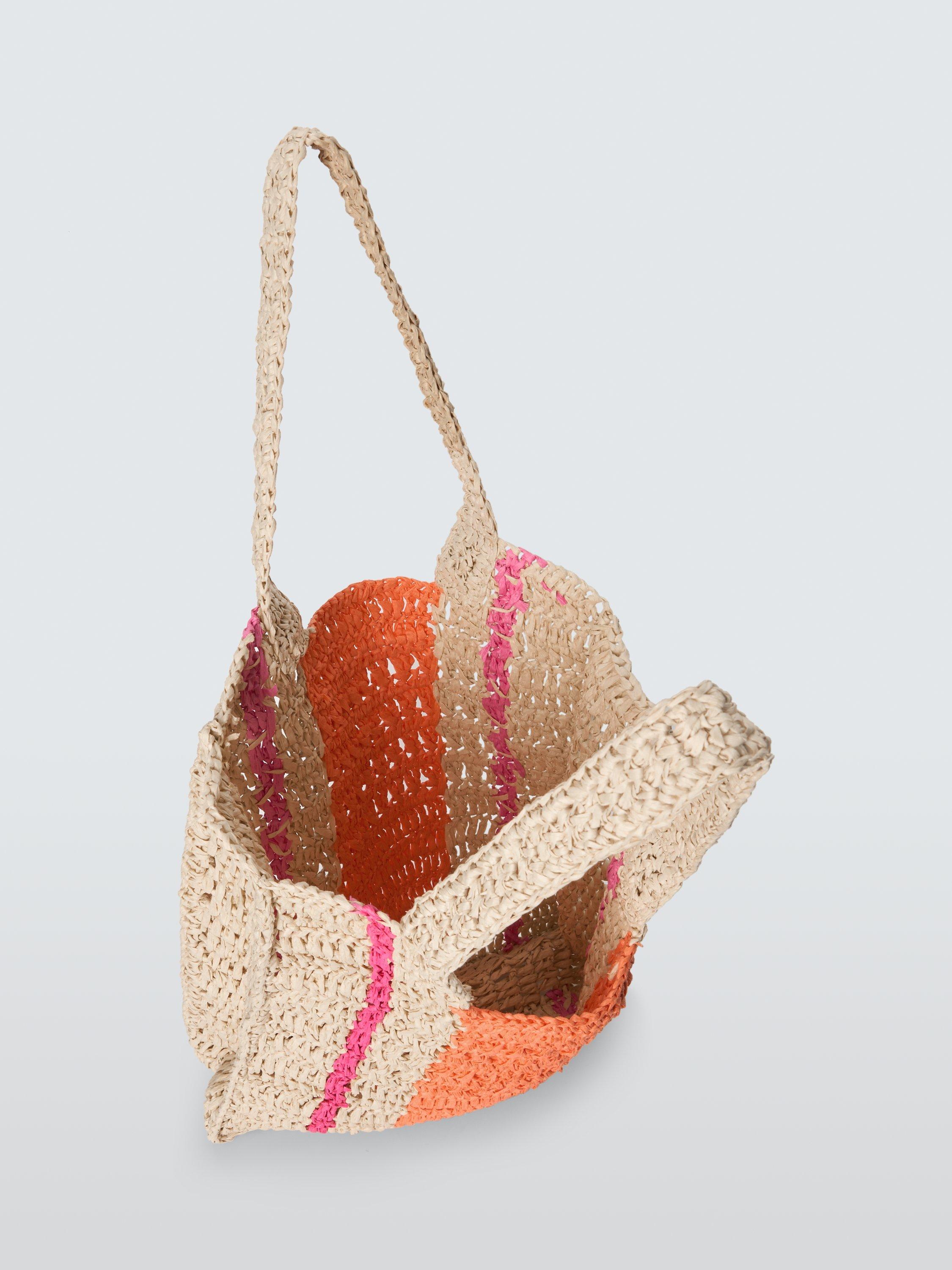 Product image 4 of 6, which shows John Lewis ANYDAY North/South Raffia Tote Bag, Beige/Multi