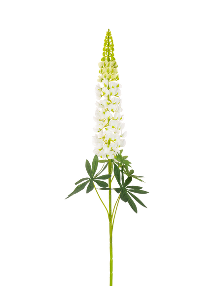 Floralsilk Artificial Lupin Spray, 108cm, White, White