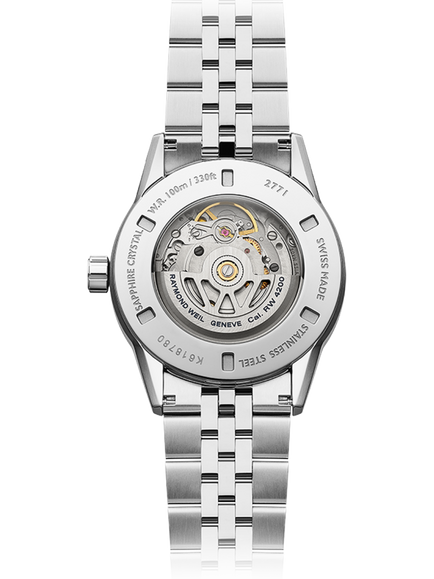 Raymond Weil Men's Freelancer 38 Automatic Date Bracelet Strap Watch, Silver/Green - view 2, Silver