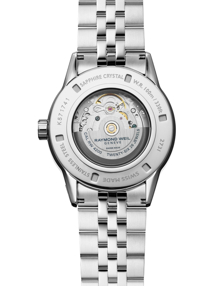 Product image 2 of 3, which shows Raymond Weil Men's Freelancer 42 Automatic Date Bracelet Strap Watch, Silver/Blue