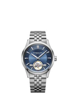 Raymond Weil Men's Freelancer 42 Calibre RW1212 Automatic Bracelet Strap Watch, Silver/Blue, Silver