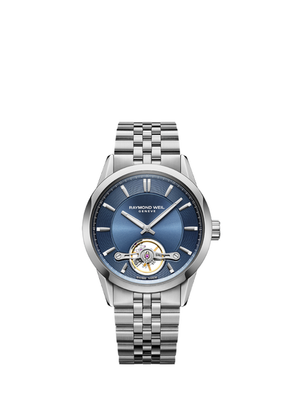 Raymond Weil Men's Freelancer 42 Calibre RW1212 Automatic Bracelet Strap Watch, Silver/Blue, Silver