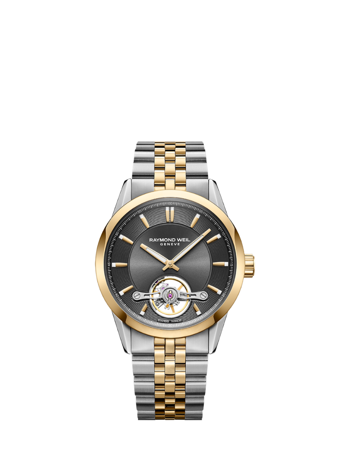 Product image 1 of 3, which shows Raymond Weil Men's Freelancer 42 Calibre RW1212 Automatic Two Tone Bracelet Strap Watch, Silver/Gold