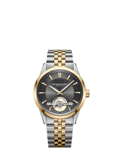 Raymond Weil Men's Freelancer 42 Calibre RW1212 Automatic Two Tone Bracelet Strap Watch, Silver & Yellow