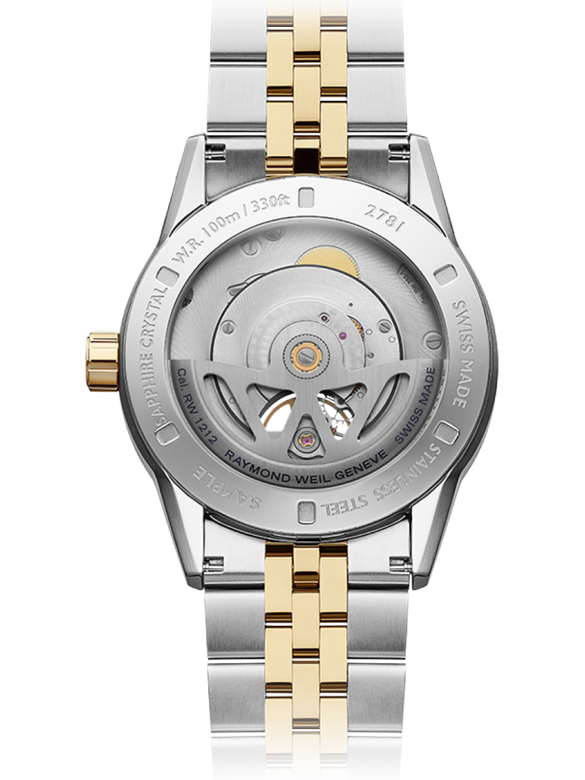 Product image 2 of 3, which shows Raymond Weil Men's Freelancer 42 Calibre RW1212 Automatic Two Tone Bracelet Strap Watch, Silver/Gold