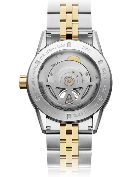 Raymond Weil Men's Freelancer 42 Calibre RW1212 Automatic Two Tone Bracelet Strap Watch - view 2, Silver & Yellow