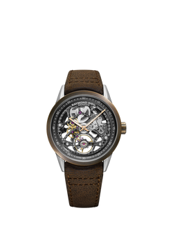 Raymond Weil Men's Freelancer 42 Calibre RW1212 Skeleton Automatic Leather Strap Watch, Bronze, Bronze