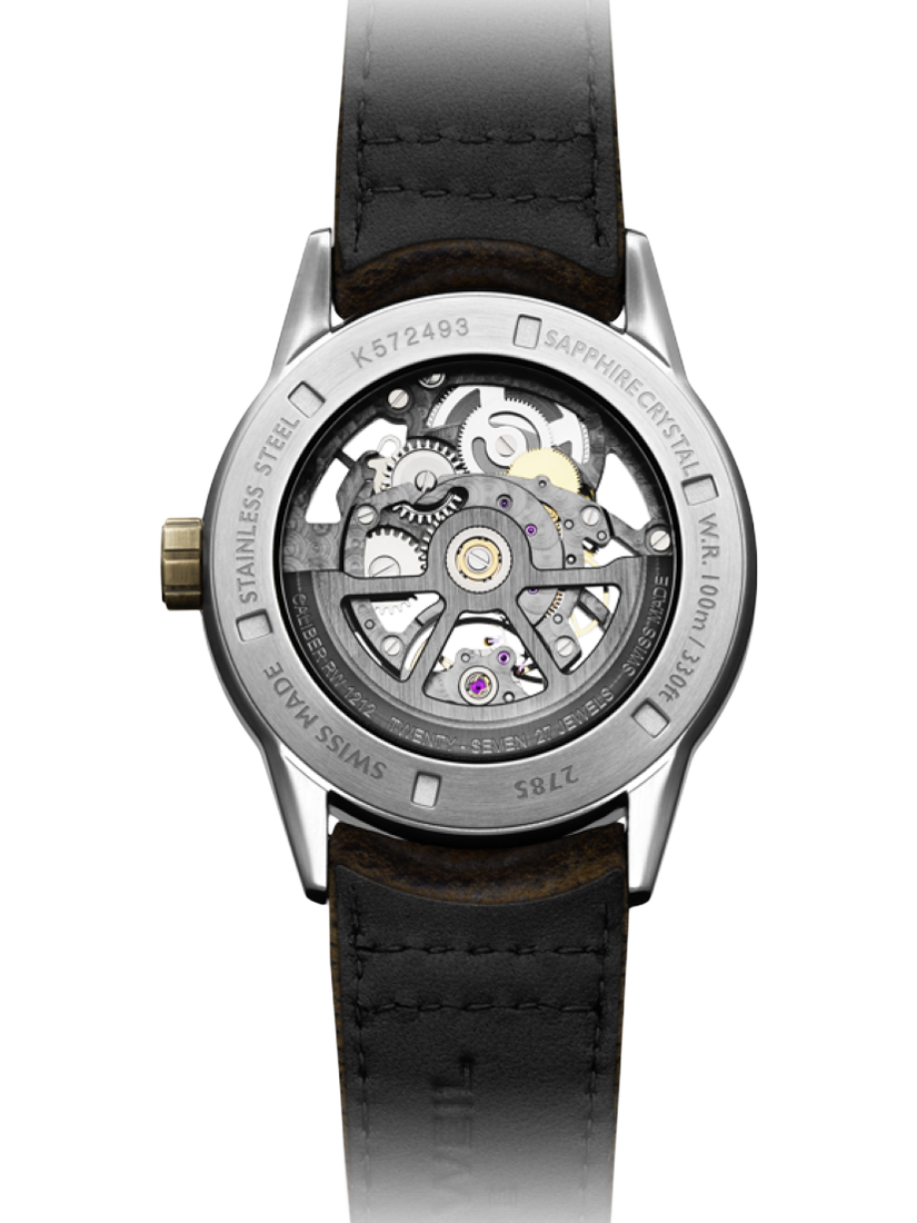 Product image 2 of 3, which shows Raymond Weil Men's Freelancer 42 Calibre RW1212 Skeleton Automatic Leather Strap Watch, Bronze