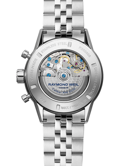 Raymond Weil Men's Freelancer 43.5 Chronograph Automatic Bracelet Strap Watch, Silver - view 2, Silver