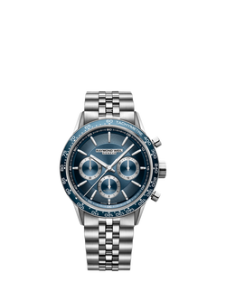 Raymond Weil Men's Freelancer 43.5 Chronograph Automatic Bracelet Strap Watch, Silver/Blue, Silver
