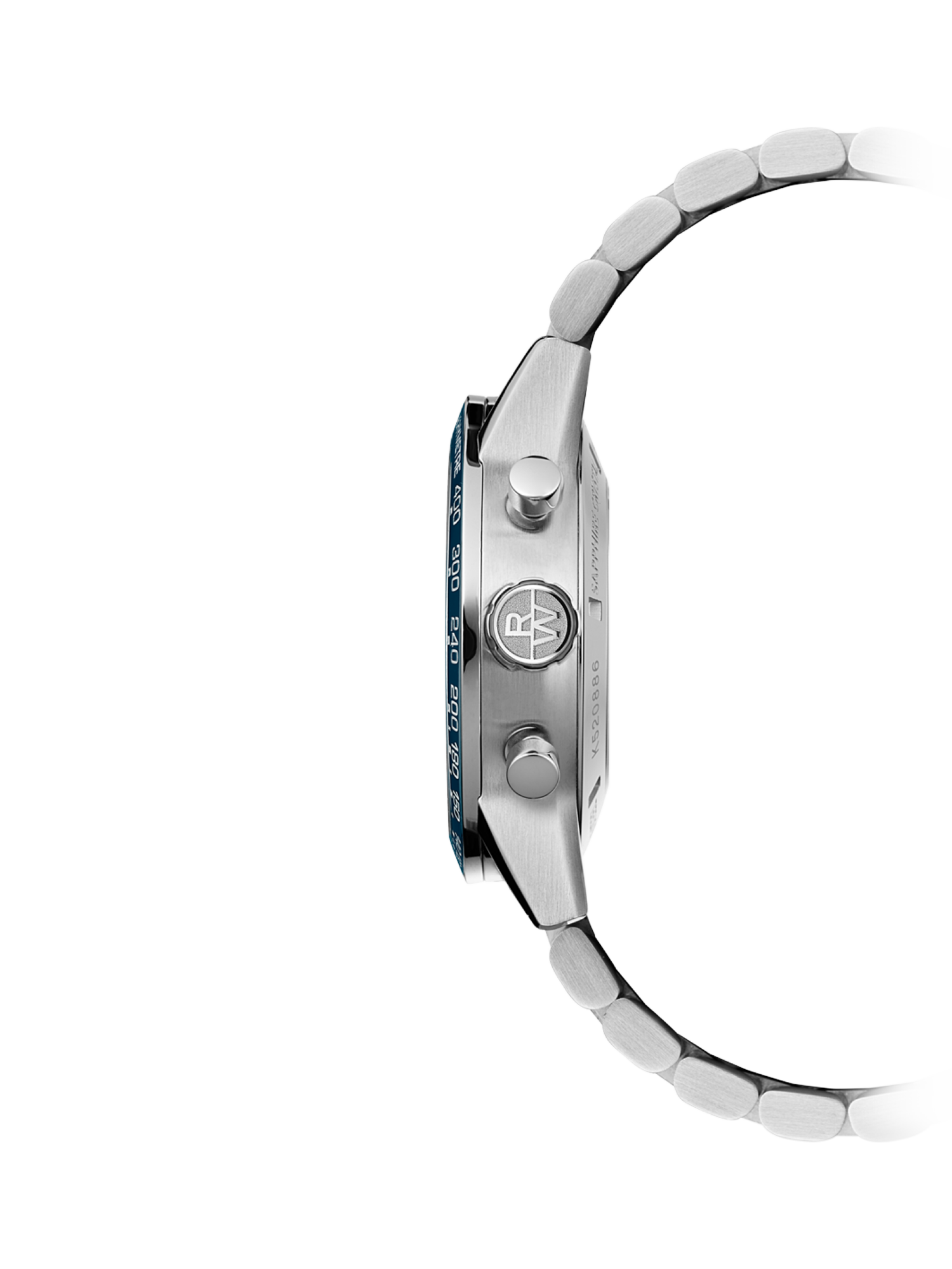 Product image 3 of 3, which shows Raymond Weil Men's Freelancer 43.5 Chronograph Automatic Bracelet Strap Watch, Silver/Blue