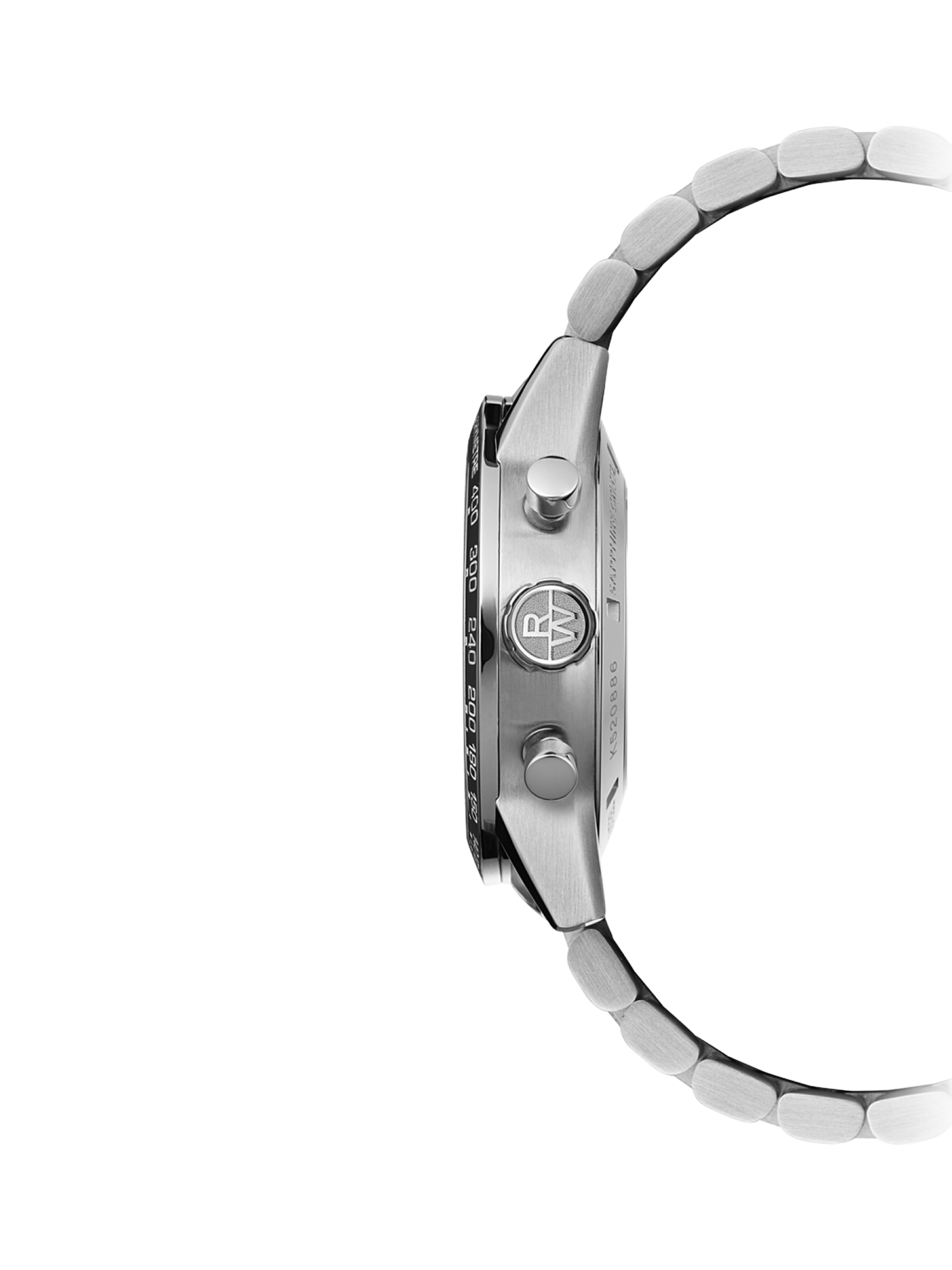 Product image 3 of 3, which shows Raymond Weil Men's Freelancer 43.5 Chronograph Automatic Bracelet Strap Watch, Silver/White