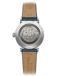 Raymond Weil Men's Millesime 39.5 Seconds Dial Automatic Leather Strap Watch, Silver/Blue