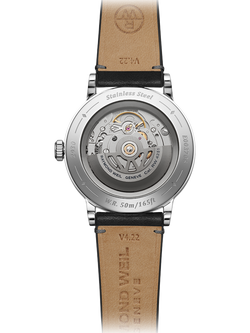 Raymond Weil Men's Millesime 39.5 Seconds Dial Automatic Leather Strap Watch, Silver/Black - view 2, Silver