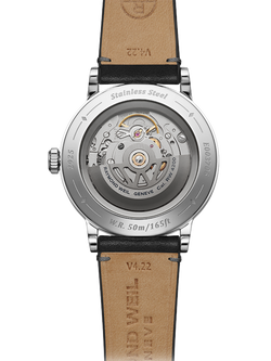 Raymond Weil Men's Millesime 39.5 Automatic Leather Strap Watch, Silver/Black - view 2, Silver