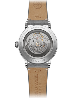 Raymond Weil Men's Millesime 39.5 Automatic Leather Strap Watch, Silver/Rose - view 2, Silver