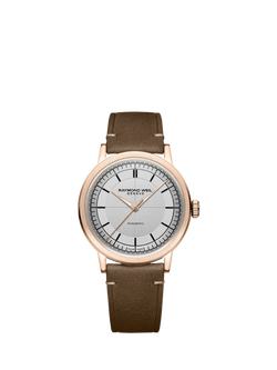 Raymond Weil Men's Millesime 39.5 Automatic Leather Strap Watch, Rose, Rose