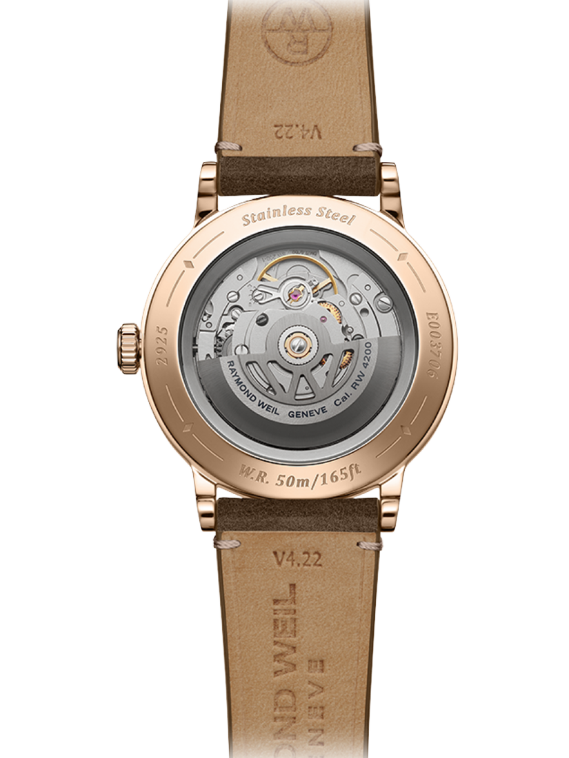 Product image 2 of 3, which shows Raymond Weil Men's Millesime 39.5 Automatic Leather Strap Watch, Rose