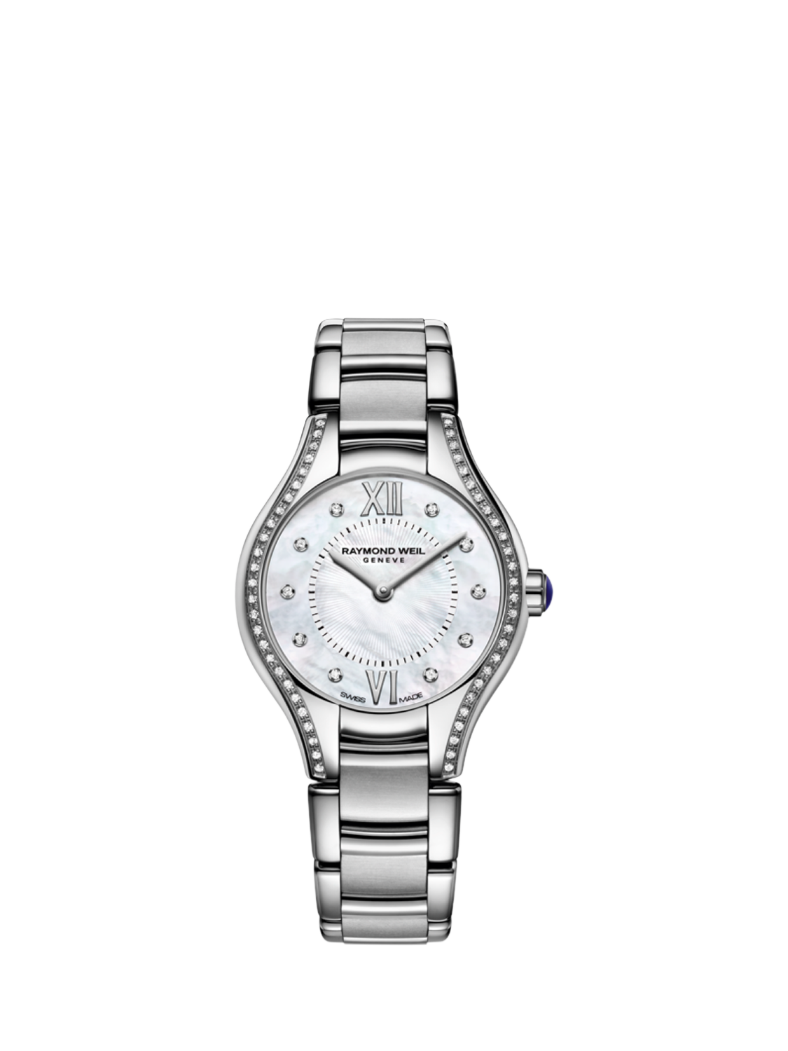 Product image 1 of 3, which shows Raymond Weil Women's Noemia 24 Diamond Bezel Bracelet Strap Watch, Silver