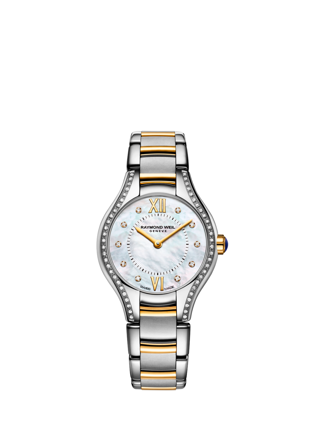 Product image 1 of 3, which shows Raymond Weil Women's Noemia 24 Diamond Bezel Bracelet Strap Watch, Silver/Gold